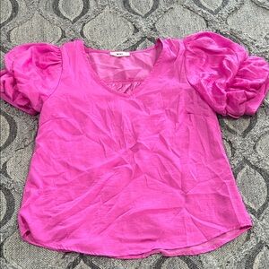 Mine Pink Puff Sleeve Blouse
